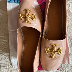 Tory Burch Tan Leather Espadrilles